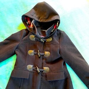 GEORGE sz 6x Girls fancy winter peacoat Black with Satin lining
